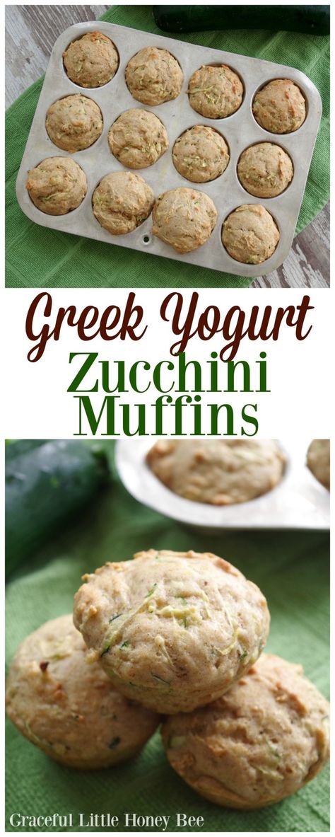 Zucchini Greek Yogurt, Zucchini Greek, Muffins Yogurt, Muffin Allo Yogurt, Honey Muffins, Yogurt Muffins, Weight Watchers Snacks, Bee Bee, Zucchini Muffins