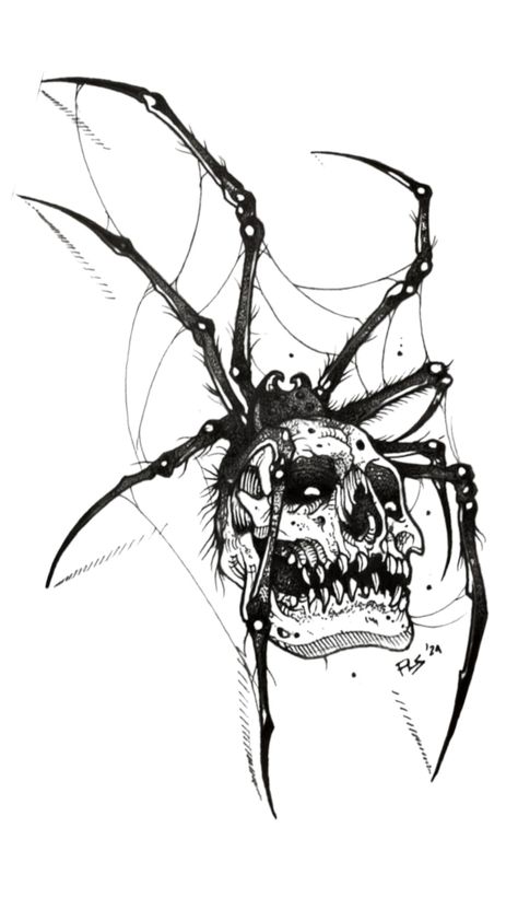 Skull Spider Tatoo Idea Skull Spider Tattoo Design, Spider Tattoo Design, Darkside Tattoo, Amazing 3d Tattoos, Skull Spider, Skull Art Drawing, Spider Tattoo, Dark Ink, 3d Tattoos