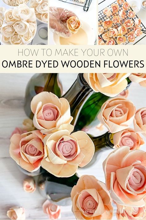 How to make your own ombre dyed two tone wooden flowers for Crafts, Wedding Bouquets & Floral Centerpieces Winter Wedding Centerpieces, Diy Dye, Flowers Wine, Winter Wedding Favors, Bottle Centerpieces, Rose Bushes, Winter Wedding Decorations, Winter Wedding Flowers, Winter Wedding Invitations