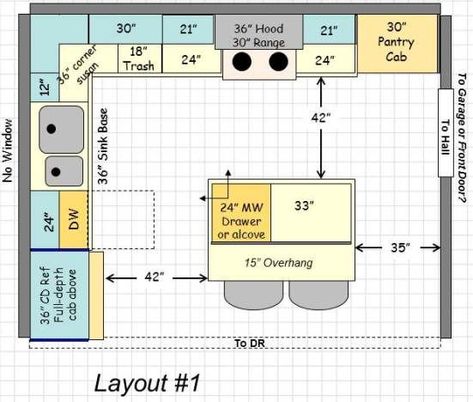 10x10 Kitchen, Kitchen Layouts With Island, Kitchen Floor Plan, Small Floor Plans, Cottage Modern, Kitchen Layout Plans, Kitchen Floor Plans, Kitchen Designs Layout, 아파트 인테리어