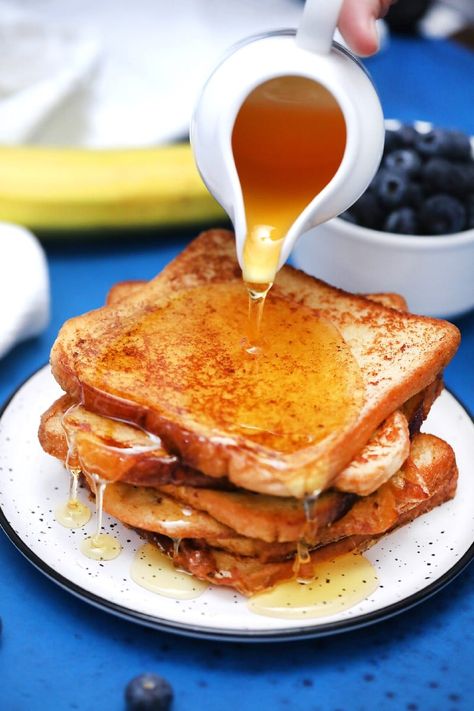 This is the best French toast recipe you'll ever make! Ready in just 5-minutes and perfectly cooked every single time! Grab the recipe today! #FrenchToast #FrenchToastRecipe #BreakfastRecipe #Breakfast #EasyRecipe #Brunch French Toast For One, Best French Toast Recipe, Awesome French Toast Recipe, Fluffy French Toast, The Best French Toast, Homemade French Toast, French Bread French Toast, Vegan Egg Replacement, Best French Toast