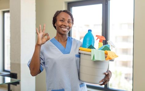 House Maid, Feeling Scared, Happy A, Video New, Feeling Happy, Premium Photo, Okay Gesture, Birthday Cards, Stock Photos