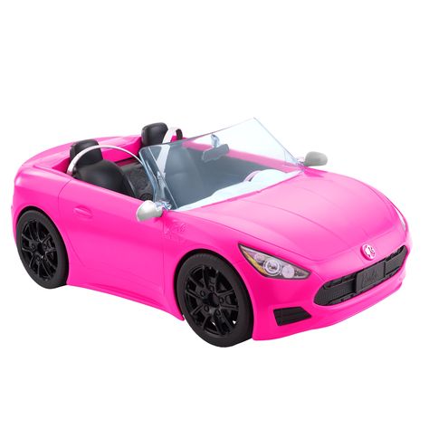 Cette élégante voiture inspirera toutes sortes d’histoires avec son design profilé et ses touches modernes. Le cabriolet affiche des lignes sportives et des détails réalistes dans un style Barbie reconnaissable entre mille comme la plaque d’immatriculation personnalisée et la silhouette de Barbie sur l’emblème à l’avant du capot. Peut contenir 2 poupées Barbie (vendues séparément). Les enfants n’ont plus qu’à le faire rouler pour démarrer une nouvelle histoire ! Couleurs et décorations peuvent v Barbie Convertible, Barbie Van, Barbie Silhouette, Barbie Car, Pink Convertible, Personalized License Plates, Barbie Toys, Pink Doll, Pink Car