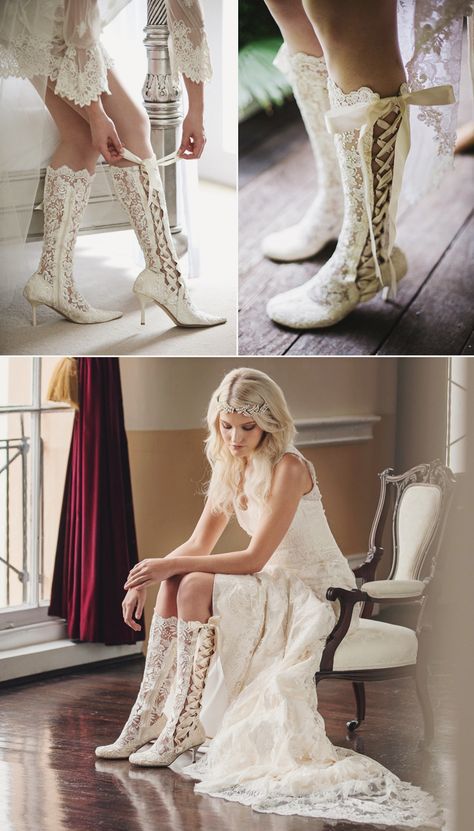 Wedding cowboy boots for bride