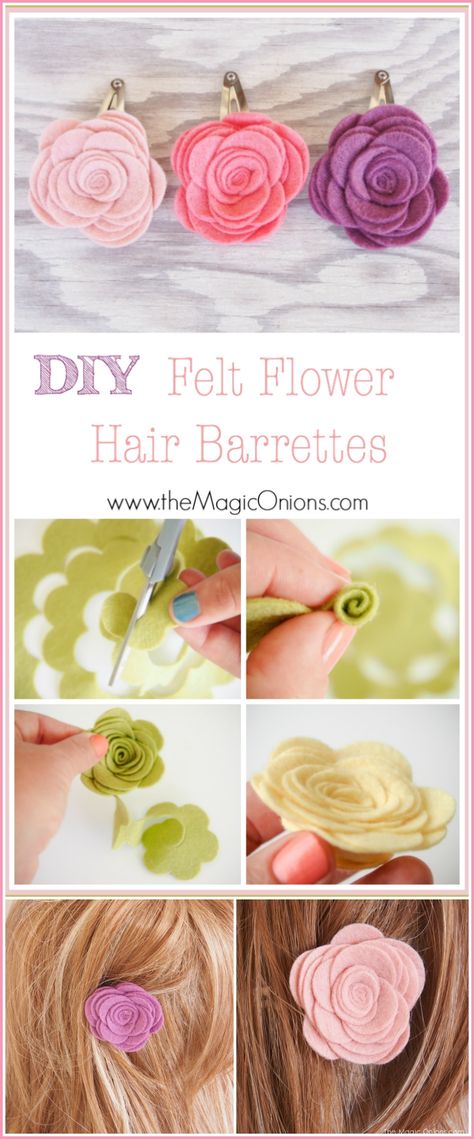 Felt Hair Accessories, Diy Fleur, Headband Diy, Diy Flores, Fleurs Diy, Hair Clips Diy, Felt Hair Clips, Diy Bebe, Felt Bows