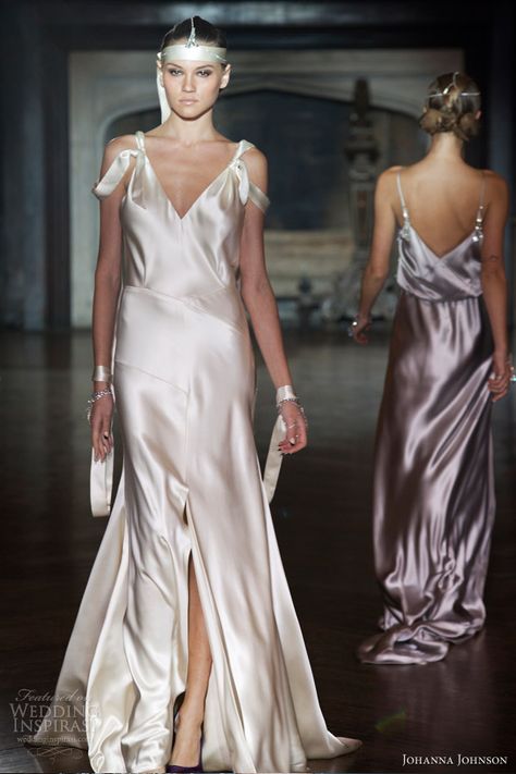 johanna johnson wedding dresses spring 2014 bridal satin gown Goddess Bride, Johanna Johnson, Bride Collection, Silk Wedding Gown, Satin Fashion, Wedding Dresses 2014, Sheath Gown, Satin Dress Long, Silk Wedding Dress