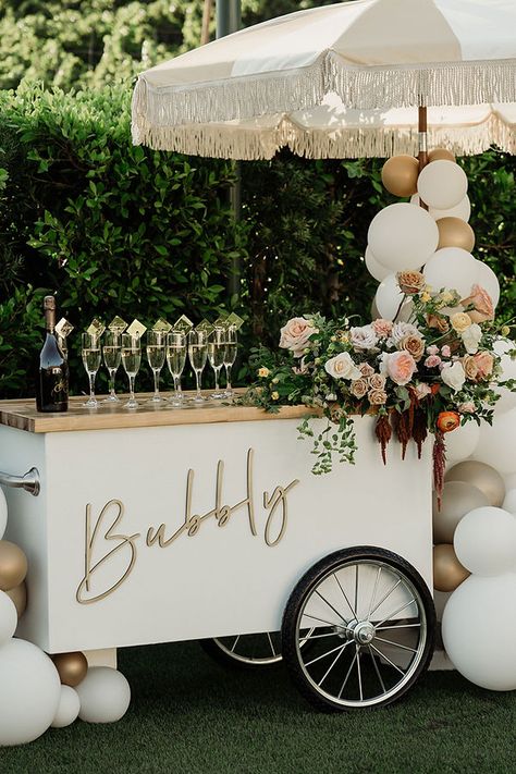 Wedding Shower Theme, Lilac Party, Champagne Cart, Party Rental Ideas, Bridal Shower Themes, Camarillo California, Mobile Cart, Cart Design, Cart Ideas