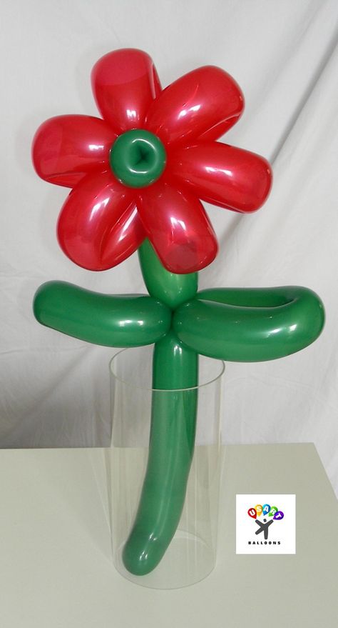 Simple Balloon Flower. Platycodon Balloon Flowers, Helium Flower Balloons, Distorted Balloon Flower, Balloon Animal Butterfly, Flower Twisting Balloons, Twisting Balloons, 100th Birthday Party, Fun Projects For Kids, Balloon Display