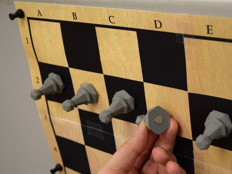 Prototype Chess Board Chess Board Diy, Cubicle Wall, Wooden Chess Board, Chess Sets, Office Paper, Rare Earth Magnets, Wooden Chess, Chess Game, Neodymium Magnets