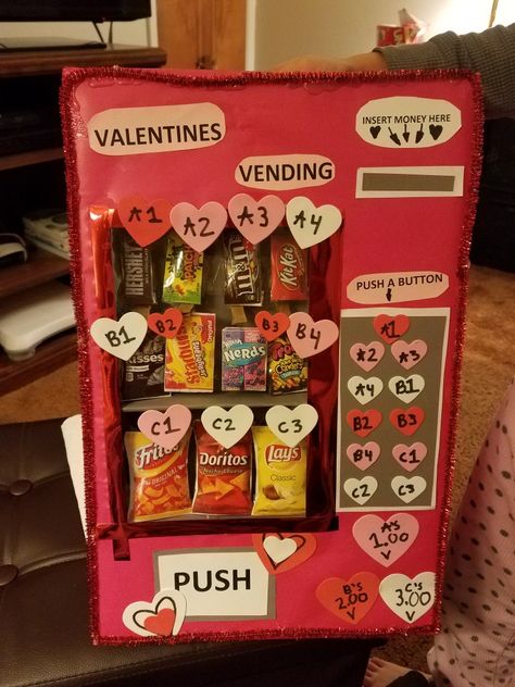 Valentines Boxes For Kids School Vending Machine, Vending Machine Valentines Boxes Diy, Valentines Board, Valentine's Boxes, Girls Valentines Boxes, Bf Gift, Kids Valentine Boxes, Boxes Ideas, Valentine Boxes