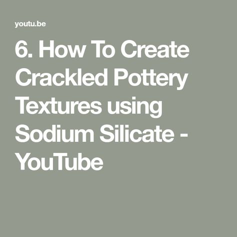 6. How To Create Crackled Pottery Textures using Sodium Silicate - YouTube Wheel Throwing, To Create, Wheel, The Creator, Texture