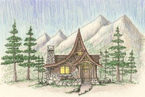 Storybook Cottage House Plans, Small English Cottage, A House In The Woods, Fantasy Houses, Mountain Hut, Nice Houses, Storybook House, Storybook Homes, Cottage Floor Plans