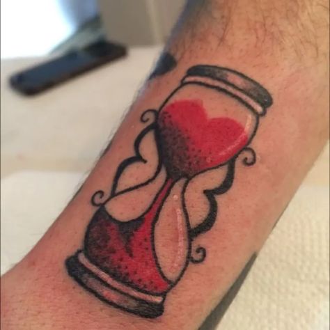 Tattoo uploaded by Erick Johnson | Hourglass of love | 253764 | Tattoodo Hourglass Heart Tattoo, Artsy Tattoos, Hourglass Tattoo, Sand Clock, Hourglasses, Clock Tattoo, Book Tattoo, Heart Tattoo, Finger Tattoos