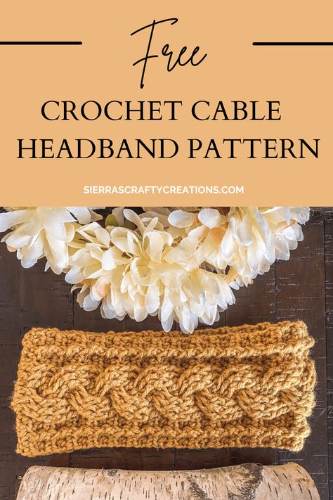 Crochet Cable Ear Warmer Free Pattern, Crochet Cable Headband Pattern Free, Cable Crochet Headband, Free Crochet Head Band Patterns, Crochet Headbands Free Pattern, Headband Free Crochet Pattern, Crochet Braided Headband, Crochet Pattern Headband, Crochet Chunky Headband