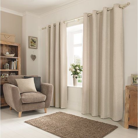 Beige Curtains Living Room, Home Interior Accessories, Beige Curtains, Beige Living Rooms, Eyelet Curtains, Curtain Pole, Design Salon, Neutral Style, Room Color Schemes