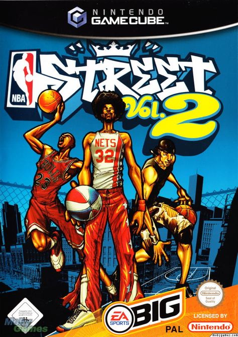 NBA Street Vol. 2 GameCube Front Cover Nba Street Vol 2, Nba Nets, Gamecube Games, Street Basketball, Virtual Boy, Original Xbox, All Video Games, Ps2 Games, Nba Stars