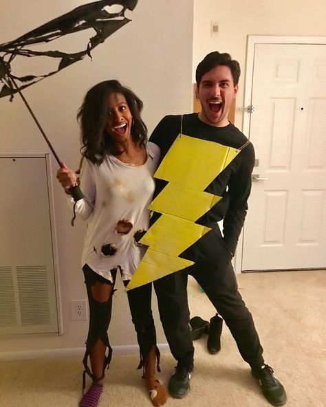 Last Minute Diy Costumes, Cool Couple Halloween Costumes, Last Minute Kostüm, Punny Costumes, Superhero Halloween Costumes, Diy Superhero, Halloween Costumes Diy Couples, Costumes For Couples, Diy Couples Costumes