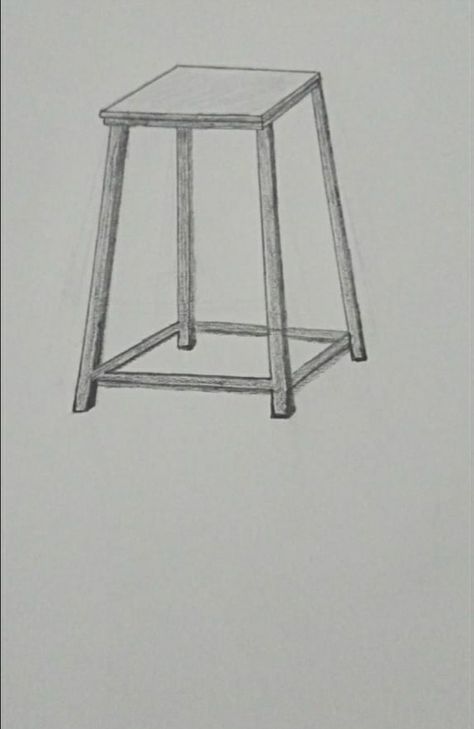 Stool Sketch, Furniture Sketch, Small Stool, Pencil Drawing, Drawing Inspiration, Pencil Drawings, Sketch, Pencil, Drawings