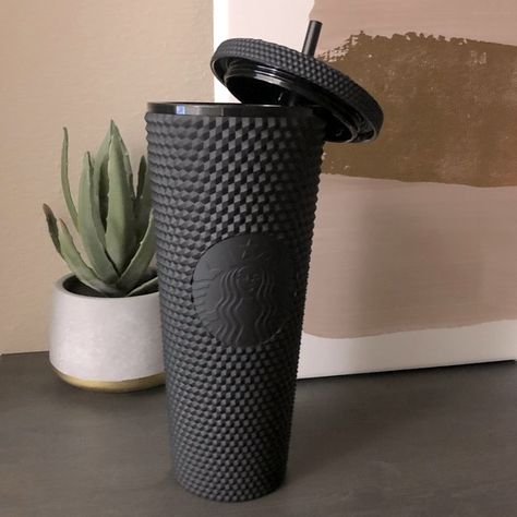 Starbucks Matte Black Studded Tumbler Studded Tumbler, Tumblers With Lids, Cold Drinks, Large Size, Matte Black, Water Bottles, Straw, Tumbler, Water Bottle