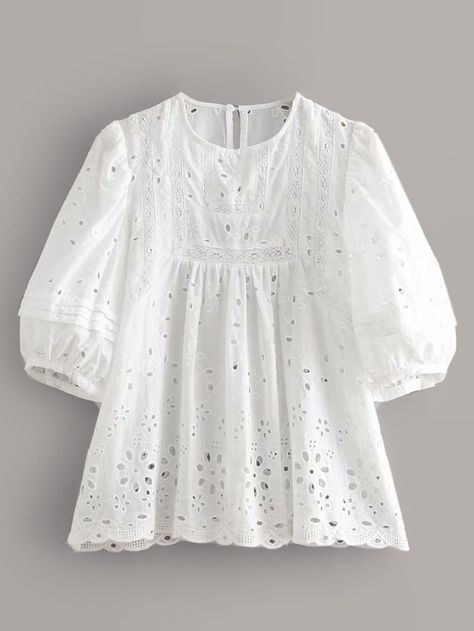 Fashion Tops Blouse, Trendy Fashion Tops, Frocks For Girls, Stylish Dresses For Girls, Frock Design, Designs For Dresses, Kurta Designs, White Blouse, Kurti Designs