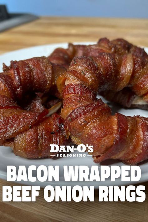 You can whip these up for a watch party or even a meal, they’re hearty enough! Bacon Wrapped Onion Rings, Bacon Wrapped Onion, Bacon Wrapped Beef, Pellet Smoker Recipes, Perfect Bacon, Bacon Grill, Onion Ring, How To Make Bacon, Bacon Burger