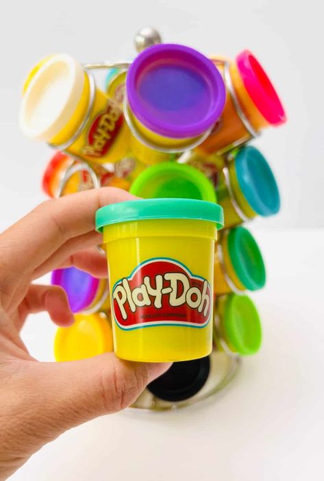 This Genius Playdough Holder Is a Creative Hack To Store Playdough How To Store Playdough, Storing Playdough, Play Dough Organization, Play Dough Storage Ideas, Playdoh Organization Storage, Playdough Storage Ideas, Playdough Organization, Play Doh Organization, Play Doh Storage Ideas