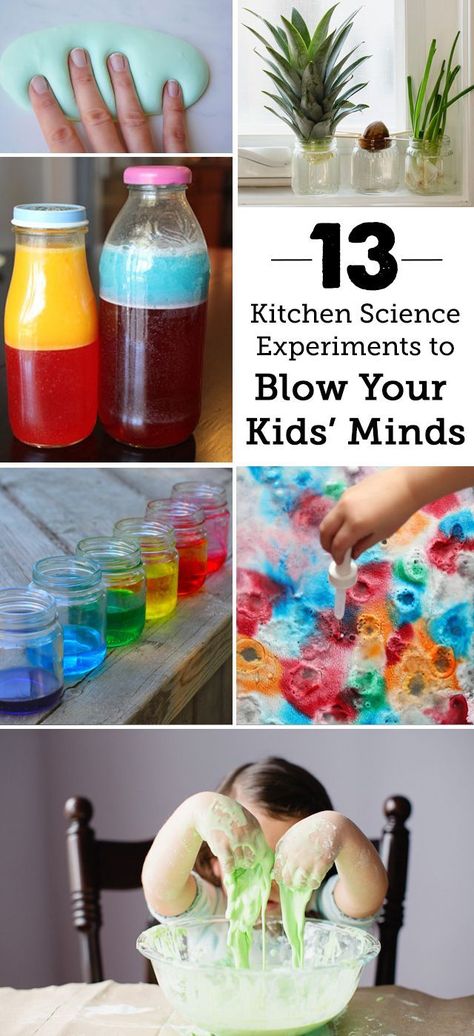 13 Kitchen Science Experiments that Will Blow Your Kids' Minds - the perfect rainy day activities to keep us busy during school break! Kitchen Science Experiments, Kitchen Science, Arts And Crafts For Teens, Messy Kids, Indoor Games For Kids, School Break, Kid Experiments, Science Activities For Kids, Preschool Science