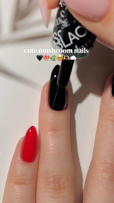 Get ready for the season of cozy sweaters and pumpkin spice with these must-try Fall nail designs! 🍂💅 #FallNails #AutumnVibes #NailInspo #CozySeason #PumpkinSpice #NailArt #SeasonalNails #SweaterWeather #NailGoals #FallManicure #TrendyNails #NailTrends" Nail Inspo Mushroom, Mushrooms Nails Design, Easy Diy Gel Nails, Easy Mushroom Nails, Easy Diy Halloween Nails Simple, Mushroom Nail Art Designs, Pink Mushroom Nails, Easy Nails Art, Mushroom Nail Ideas