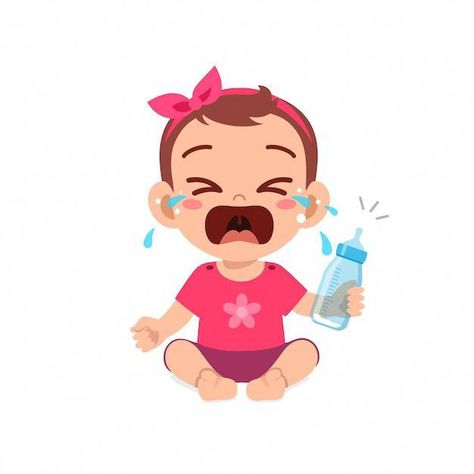 Download this Premium Vector about Cute little baby girl cry holding empty milk bottle, and discover more than 15 Million Professional Graphic Resources on Freepik Girl Cry, Breastfeeding Twins, Bible Drawing, Kid Drinks, Holding Baby, Baby Crying, Teaching Aids, Baby Cartoon, Girls Illustration