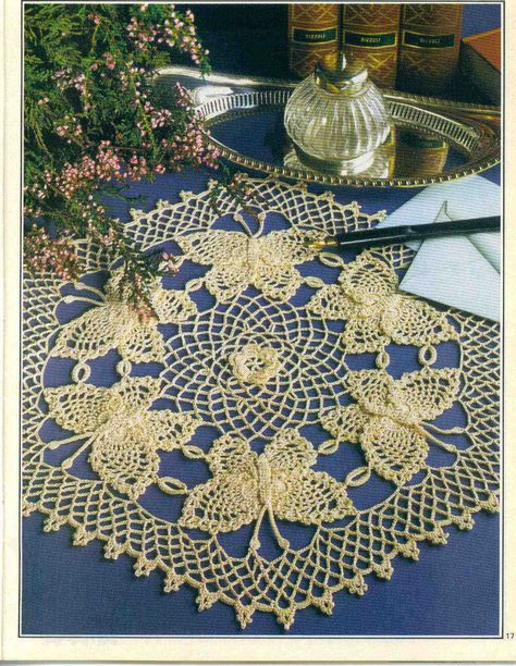 free crochet doily patterns | free crochet butterfly doily pattern if you have been looking for free ... Beau Crochet, Free Crochet Doily Patterns, Crochet Dollies, Confection Au Crochet, Crochet Butterfly, Crochet Vintage, Crochet Table Runner, Crochet Doily Patterns, Crochet Tablecloth