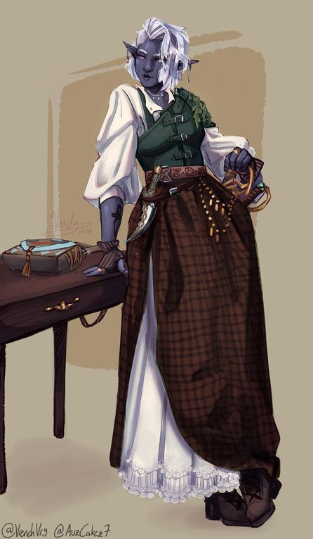 [RF] u/AuzCakez7's Drow Rogue, Swashbuckler, Birel Amastacia : characterdrawing Tavern Outfit Women, Drow Dnd 5e, Drow Rogue, Mroczny Elf, Dnd Npc, Dnd Elves, Elf Characters, Character Design Challenge, Dnd Races