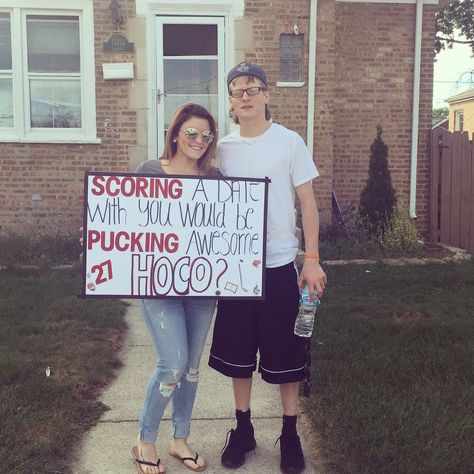 #homecomingproposal #hockey Hockey Winter Formal Proposal, Hockey Homecoming Proposals, Hockey Hoco Proposals Ideas, Coho Proposals, Hockey Promposal For Him, Hockey Hoco Proposals, Homecoming Asks, Country Homecoming Proposal, Hockey Promposal