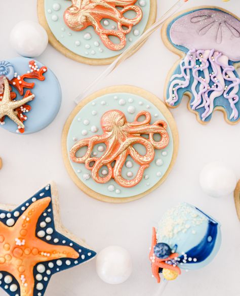 I don’t care what the question is. Custom sugar cookies are the answer. We loved creating this under the sea collection for @oneinspired! #fish #ocean #wildlife #saltlife #sea #boat #underwater #sailing #aquarium #earthandsugar #thesweetlife #palmbeachcakery #palmbeach #cookies #delicious #customcookies #cookiedecorating #sweet #cookiesofinstagram #octopus #starfish #sugar #sugarcookies #bakeitbetter #miami #sealife #baking #dessert #yummy #underthesea Octopus Cookies, Boat Underwater, Royal Icing Decorated Cookies, Ocean Wildlife, Custom Sugar Cookies, Beach Cookies, Sea Boat, Fish Ocean, Octopus Tentacles