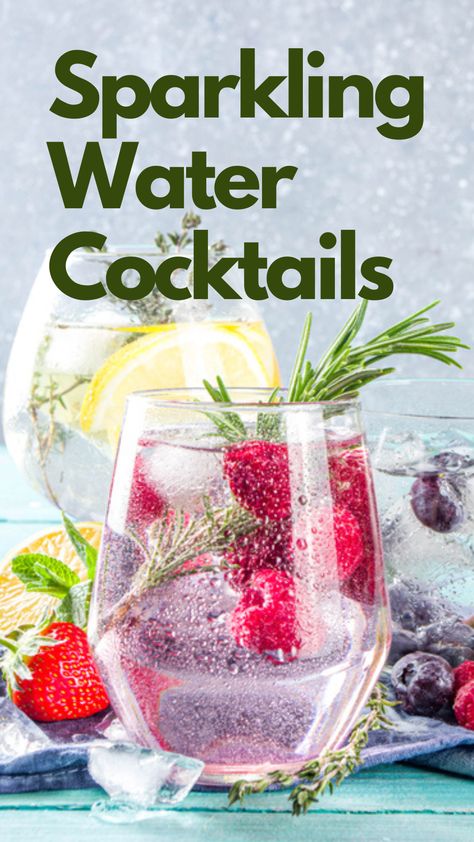 Sparkling Water Cocktails Sparkling Water Cocktails, Vodka Soda Cocktails, Sparkling Water Cocktail, Sparkling Water Recipes, Sparkling Water Drinks, Water Cocktails, Flavored Water Recipes, Famous Drinks, Refreshing Beverages