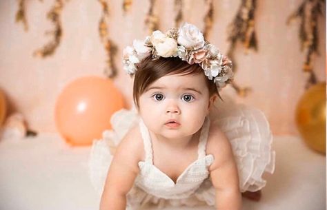 Baby Breath Flower Crown, Newborn Crown, First Birthday Crown, Crown Halo, Baby Flower Crown, Baby Flower Headbands, Pink Flower Crown, Unique Headband, Crown Pink