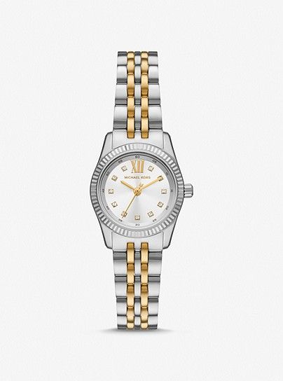 Petite Lexington Pavé Two-tone Watch | Michael Kors Michael Kors Lexington, Watch Women, Two Tone Watch, Men's Collection, Michael Kors Watch, Designer Handbags, Womens Watches, Two Tone, Michael Kors