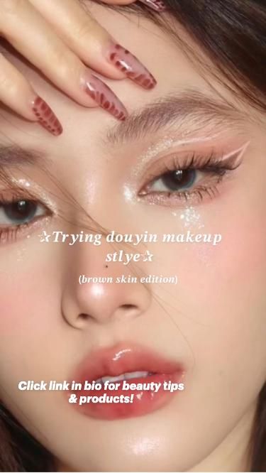 Makeup On Brown Skin, Douyin Makeup Tutorial, Brown Skin Girl, Douyin Makeup, Brown Skin Makeup, Makeup Tut, Make Up Inspo, Cute Makeup Looks, Brown Girl