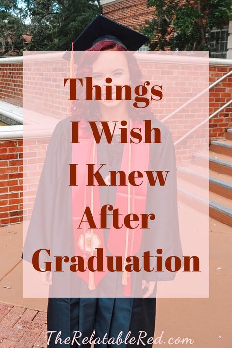 I put together a list of 10 things I wish I knew after college graduation in the hopes of easing some of those post graduation fears. After Graduation Things To Do, Post College Life, Post Grad Life, College Advice, University Graduation, After Graduation, After College, Graduation Post, College Senior