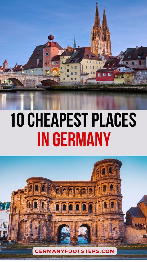 Traveling to Germany on a budget? Or just want great value while seeing the best places in Germany? Don't miss this guide to the cheap places in Germany. This is where your Euro can go further in places that aren't just the cheapest cities in Germany but also incredibly awesome places to visit. Who doesn't love cheap Germany travel! Traveling To Germany, Germany Bucket List, Places In Germany, Places To Visit In Germany, Cheap Places To Visit, Trip To Germany, Have A Great Vacation, Cities In Germany, Roman Baths