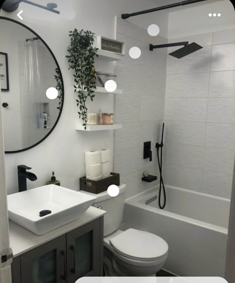 Small Full Bathroom, Small Apartment Bathroom, Makeover Bathroom, Full Bathroom Remodel, Small Bathroom Renovations, Bathroom Decor Apartment, Restroom Decor, Bathroom Redesign, Bathroom Design Decor