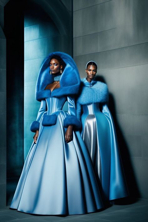 Editorial Fashion Photography, Drag Queen Outfits, Runway Fashion Couture, High Fashion Photography, Moda Paris, Weird Fashion, Futuristic Fashion, Icy Blue, Vogue Magazine