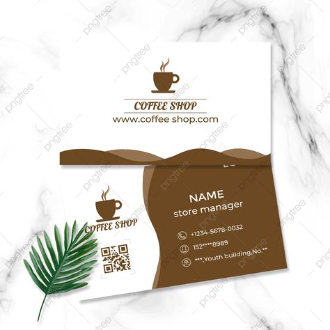 Coffee Shop Business Card, Business Model Template, Card Template Free, Coffee Shop Business, Qr Code Business Card, Desain Editorial, Packaging Ideas Business, Coffee Business, Business Card Psd