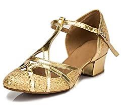 MINITOO Women's Latin Salsa T-Strap Closed Toe Silver Synthetic Ballroom Dance Shoes UK 7.5: Amazon.co.uk: Shoes & Bags Charleston Dance, Flapper Shoes, Costume Carnaval, Sequin Heels, Ballroom Shoes, Dance Women, Quickstep, Dance Heels, Ballroom Dance Shoes