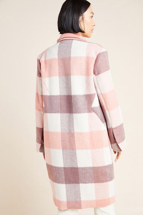 Linda Plaid Coat by Six Crisp Days in Orange Size: M/l, Women's Jackets at Anthropologie Trench Coats Women Long, Plaid Peacoat, Plaid Coat, Trench Coats Women, Comfortable Fashion, Jacket Style, Plaid Scarf, Apparel Accessories, Anthropologie