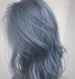 Light Blue Grey Hair, Steel Blue Hair Color, Silver Blue Hair Color, Blue Silver Hair Color, Cool Toned Blue Hair, Grayish Blue Hair, Grey Blue Hair Color, Ash Blue Hair Color, Blue Aesthetic Hair