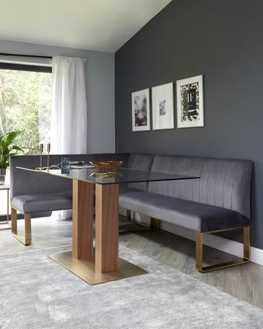 Otto Sofa, Modern Glass Dining Table, Modern Dining Bench, Corner Dining Bench, Brass Dining Table, Cantilever Dining Chair, Velvet Furniture, Corner Bench, Bench Set