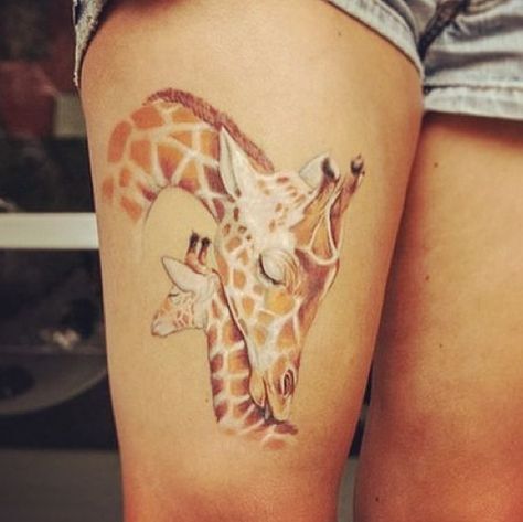 Baby Giraffe Tattoo, Giraffe Tattoo, Mother Tattoos, Forearm Tattoo Women, Mother Daughter Tattoos, Elephant Tattoos, Baby Tattoos, Tattoos For Daughters, Mom Tattoos