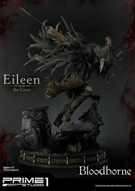 ArtStation - Bloodborne's Eileen the Crow- Prime 1 Studio, Marco Plouffe (Keos Masons) The Crow Fanart, Crow Statue, Bloodborne Cosplay, Eileen The Crow, Statue Base, Prime 1 Studio, Bloodborne Art, Old Blood, Dark Souls Art