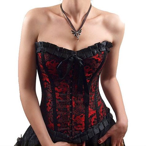 Altered Couture, Lace Corset, Red Dragon, Wish Shopping, Red Lace, Corsets, Wearable Art, Thrift Store, Strapless Top