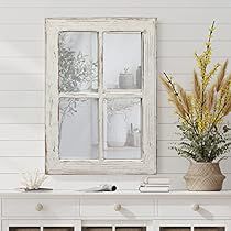 Mirror That Looks Like Window, Fireplace Mirror Ideas, Diy Wood Framed Mirror, Mix Of Modern And Antique, White Mirrors, Mirrors For Living Room, Windowpane Mirror, Window Mirrors, Farmhouse Mirror